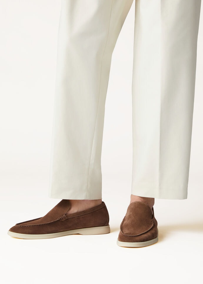 L0r0 P1ana Summer Walk Loafers Brown For Men FAI3276