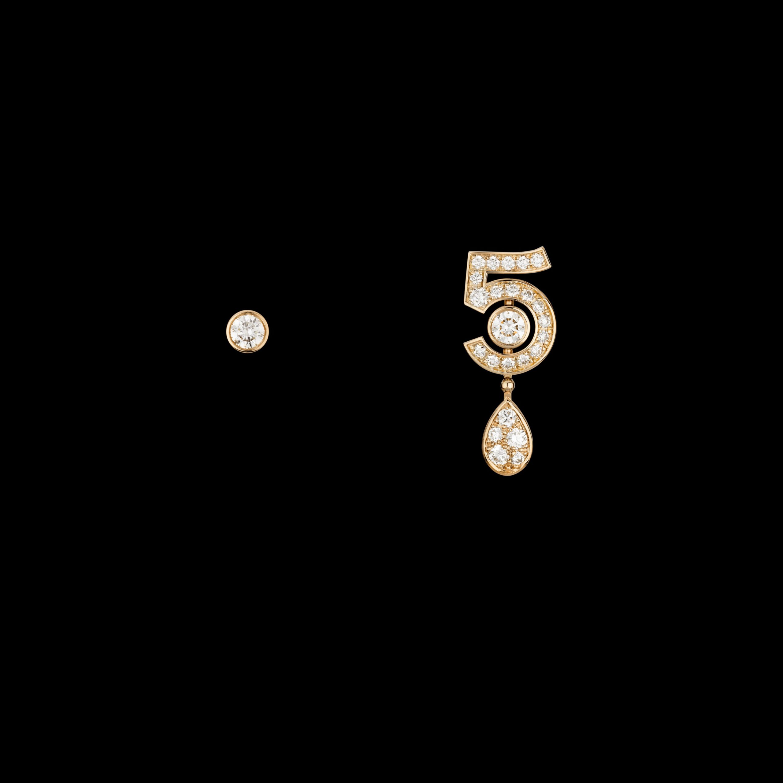 Ch**el Eternal N°5 Transformable Earrings Beige Gold For Women J12194
