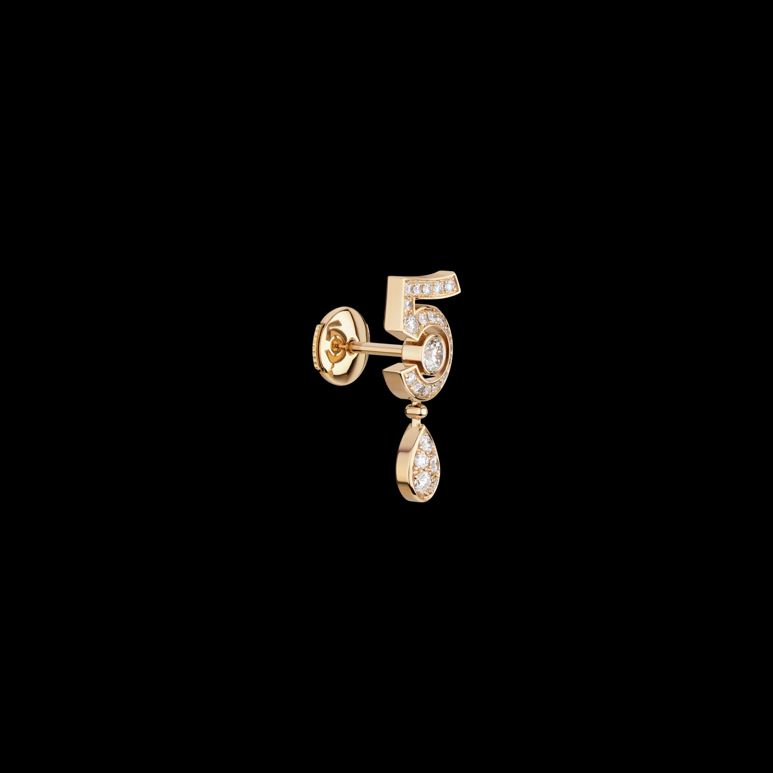 Ch**el Eternal N°5 Transformable Earrings Beige Gold For Women J12194
