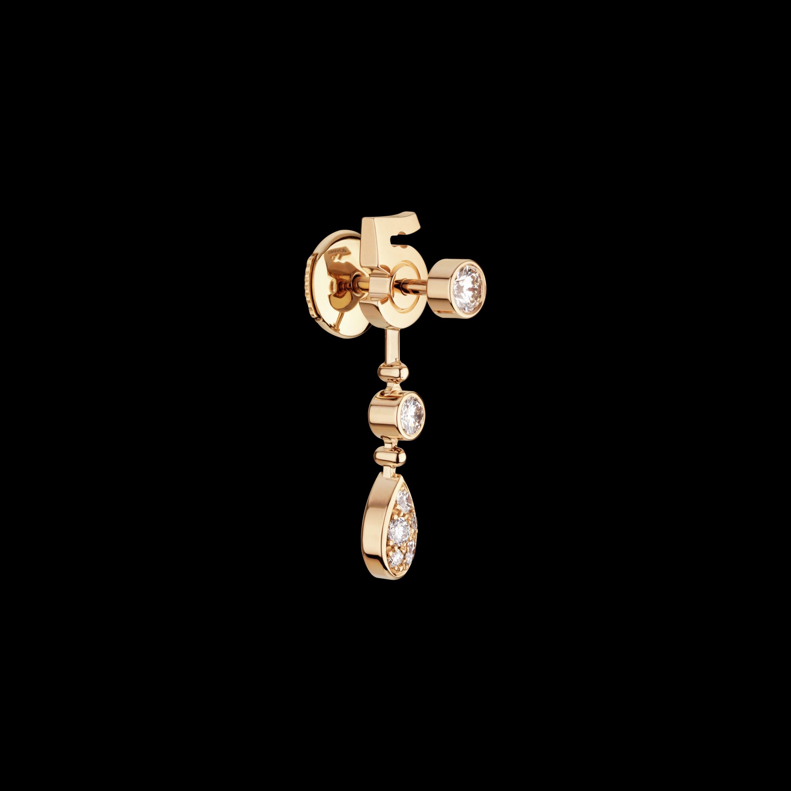 Ch**el Eternal N°5 Transformable Earrings Beige Gold For Women J12194