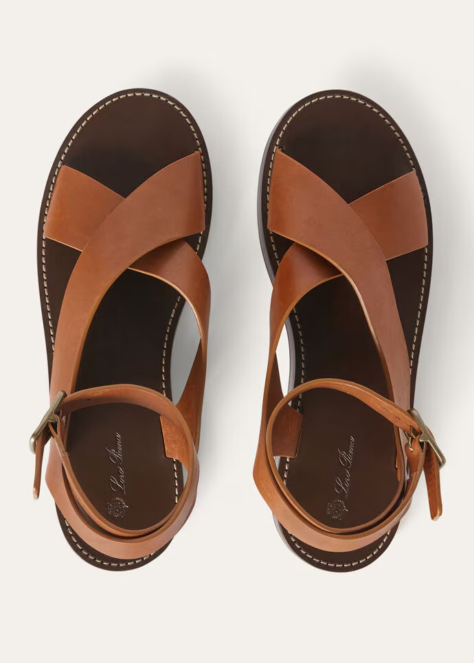 L0r0 P1ana Sumie Sandal Tanned Gold For Women – FAO1816 E0BV