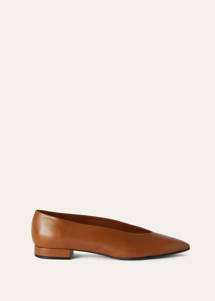 L0r0 P1ana Rebecca Ballerinas Saddle Brown For Women – FAN3737 E424