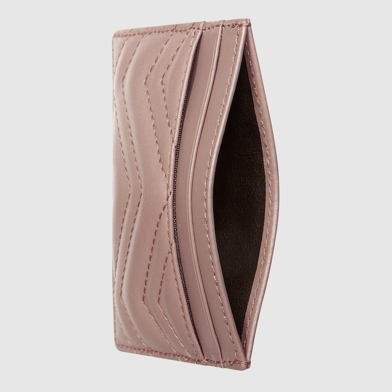 Gvc*1 GG Marmont Card Case Dusty Pink For Women 4in/10cm 443127 DTD1T 5729