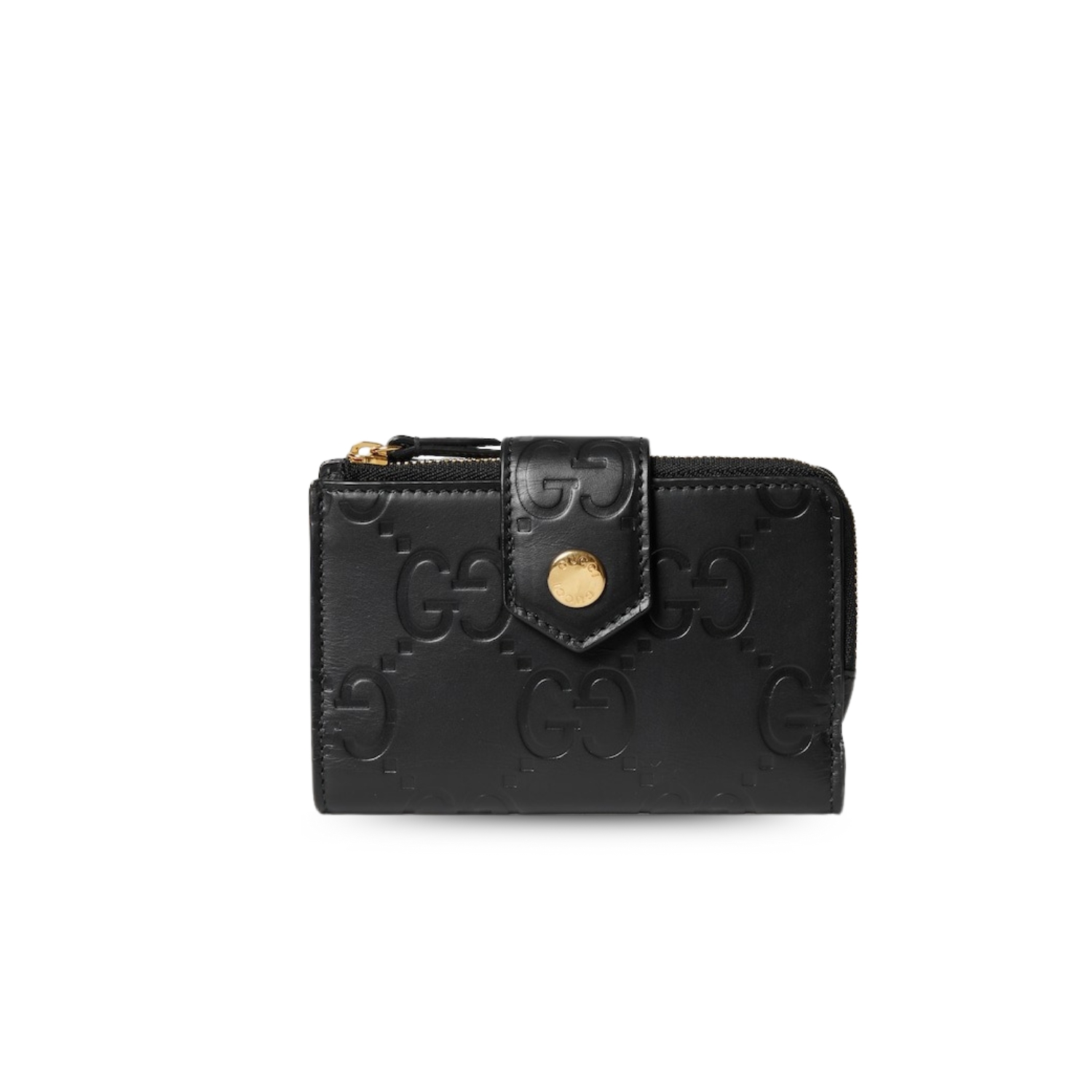 Gvc*1 GG Medium Wallet Black For Women 6.7in/17cm 790131 AADLO 1000