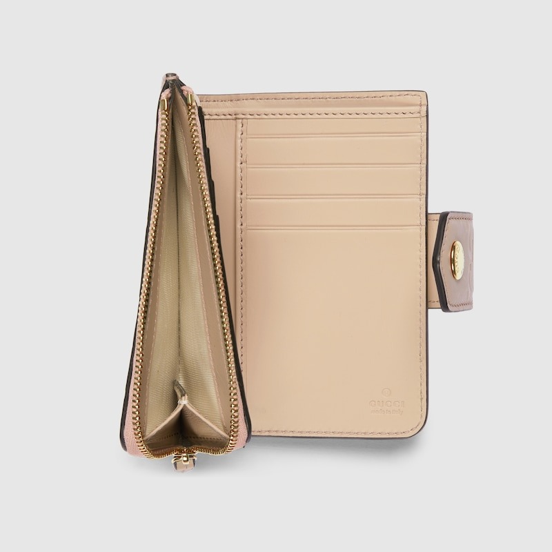 Gvc*1 GG Medium Wallet Light Beige For Women 6.7in/17cm 790131 AAC1Q 5701
