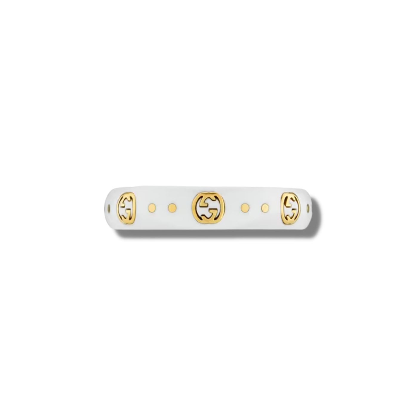 Gvc*1 Icon Ring With Interlocking G White For Women 679262 J85V5 8062