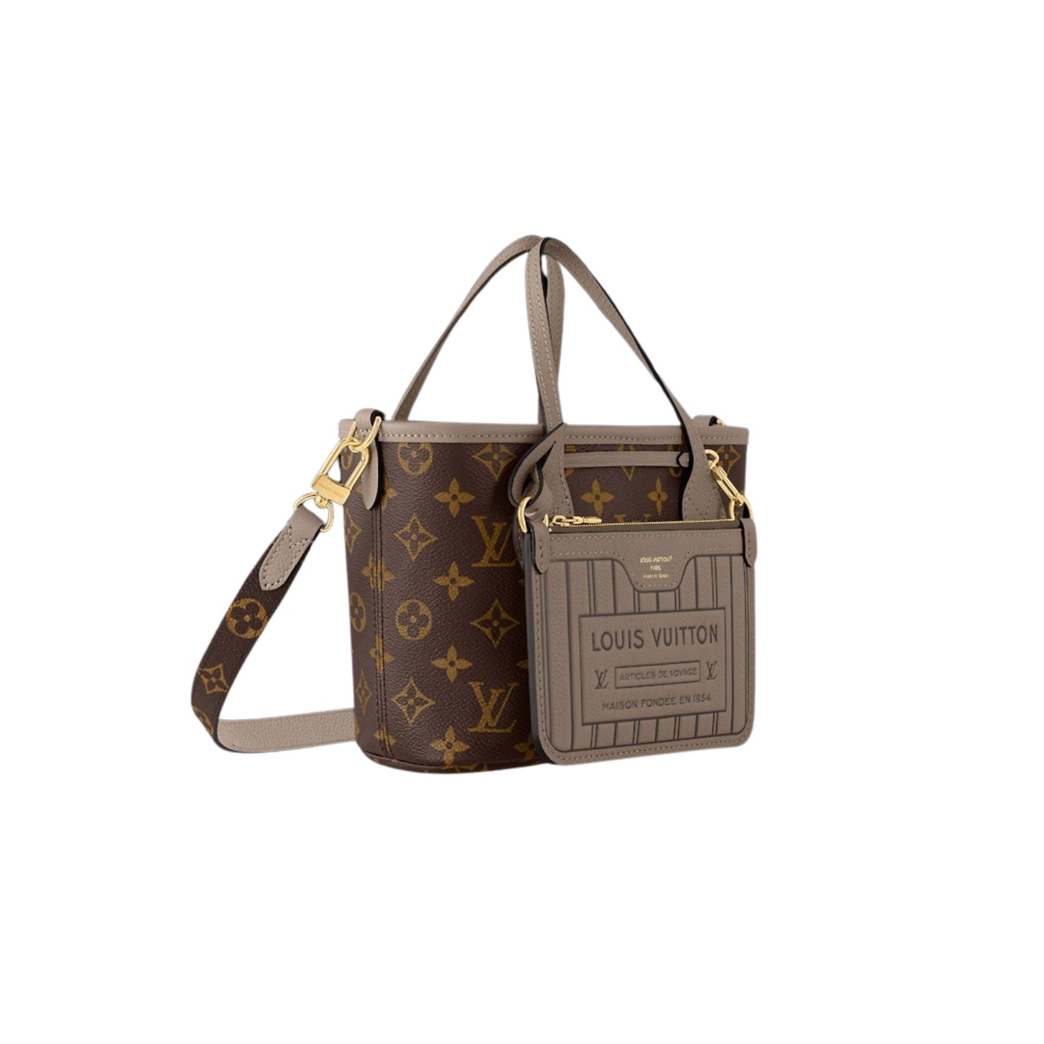 L0vis Vvtt0n Neverfull Bandoulière Inside Out BB Dark Fango For Women 24cm/9.4in – M12109