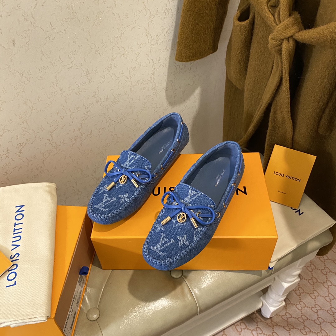L0vis Vvtt0n Gloria Flat Loafer Blue For Women