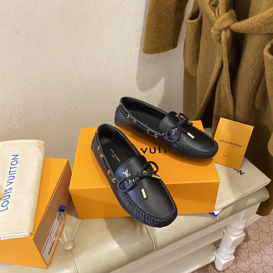 L0vis Vvtt0n Gloria Flat Loafer Black For Women