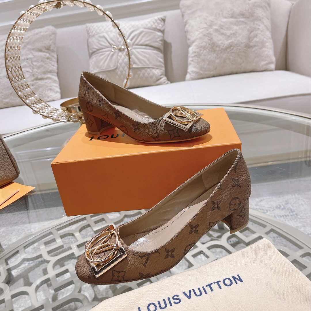 L0vis Vvtt0n Madeleine Pump Brown For Women 4.5cm/1.8in