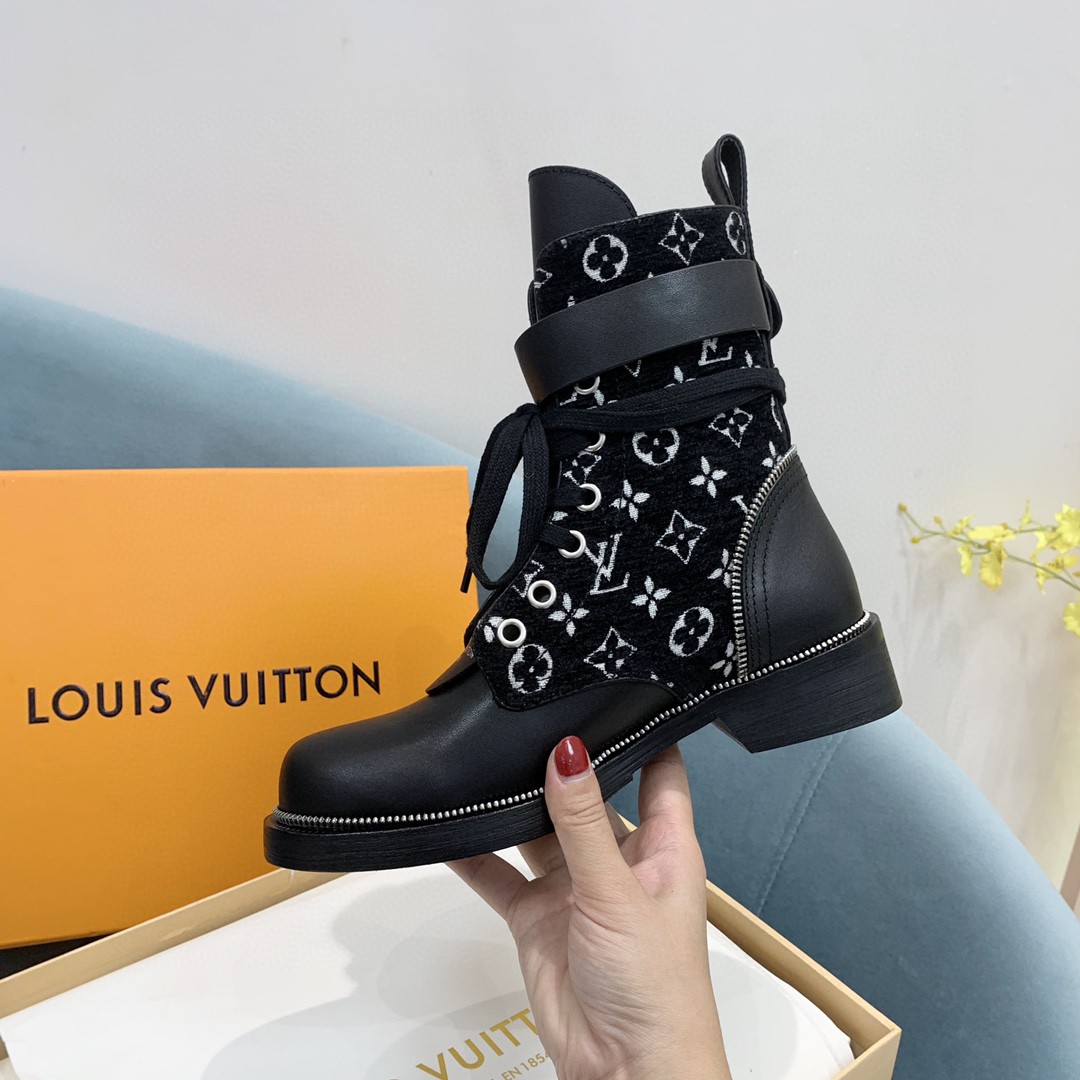 L0vis Vvtt0n Metropolis Flat Ranger Boots Black For Women