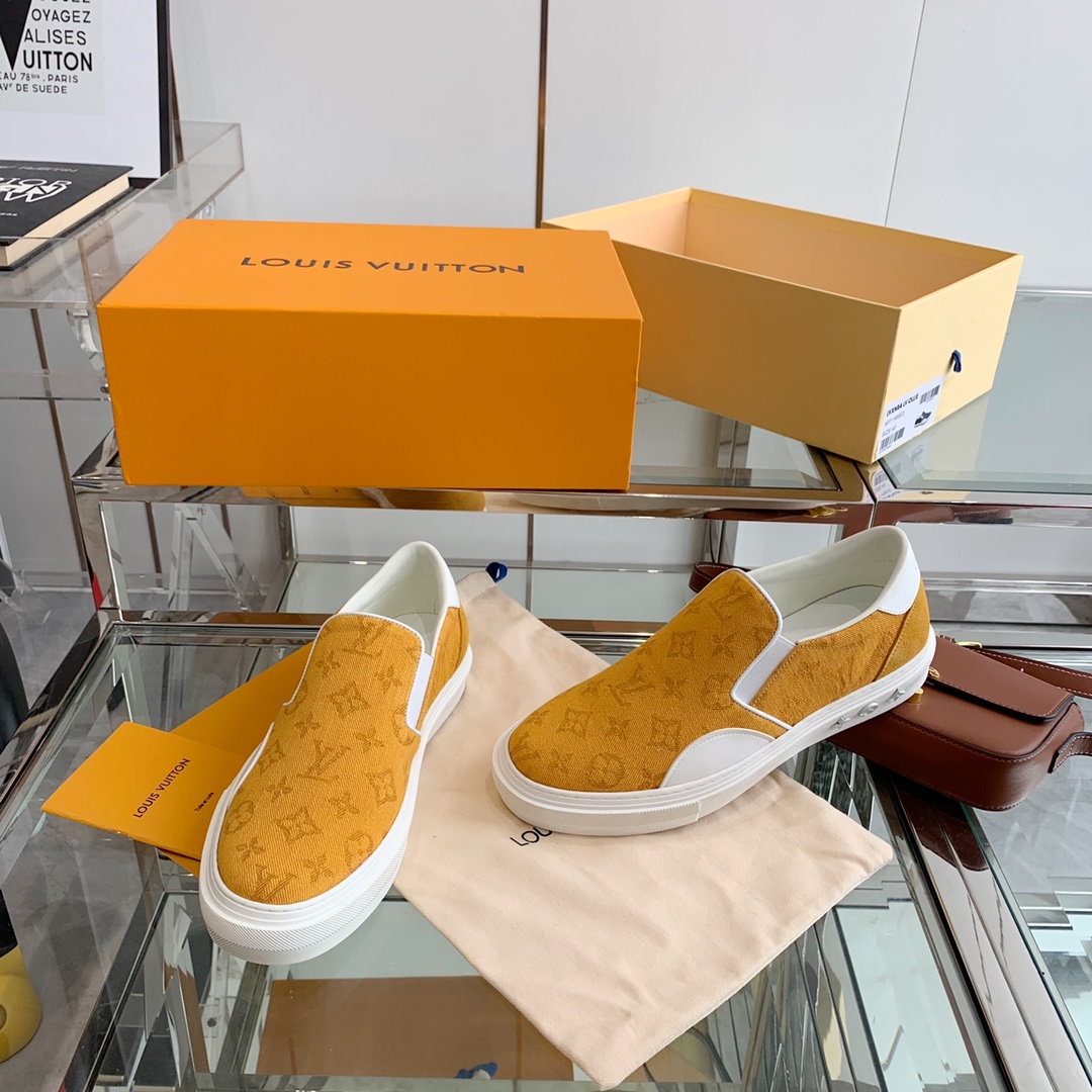L0vis Vvtt0n Women’s Trocadero Slip On Orange For Women LV