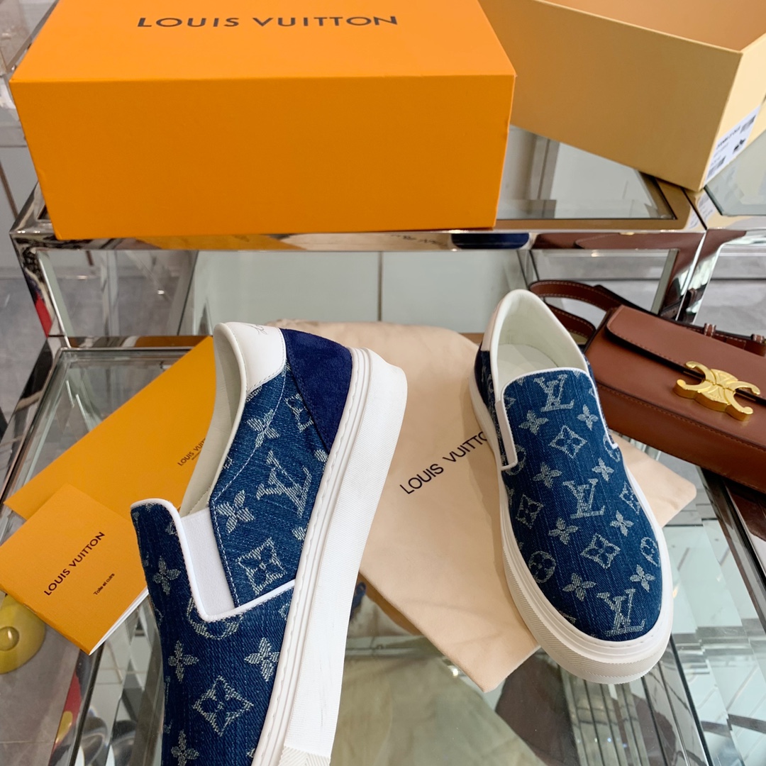 L0vis Vvtt0n Women’s Trocadero Slip On Blue For Women LV