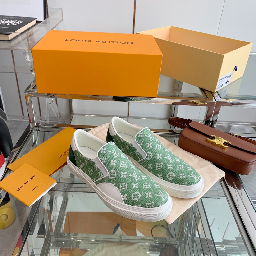 L0vis Vvtt0n Women’s Trocadero Slip On Green For Women LV