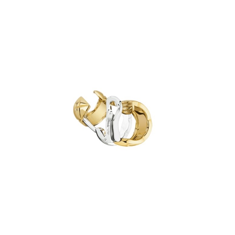 Ch**el Coco Crush Earrings White/Yellow Gold For Women J11191