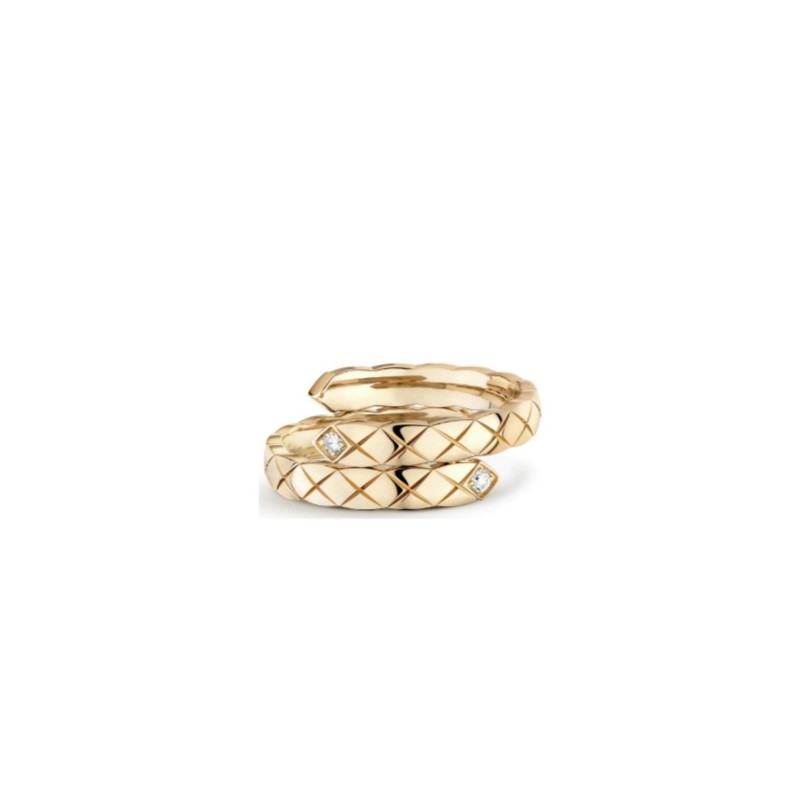 Ch**el Coco Crush Toi Et Moi Ring Beige Gold For Women J11969