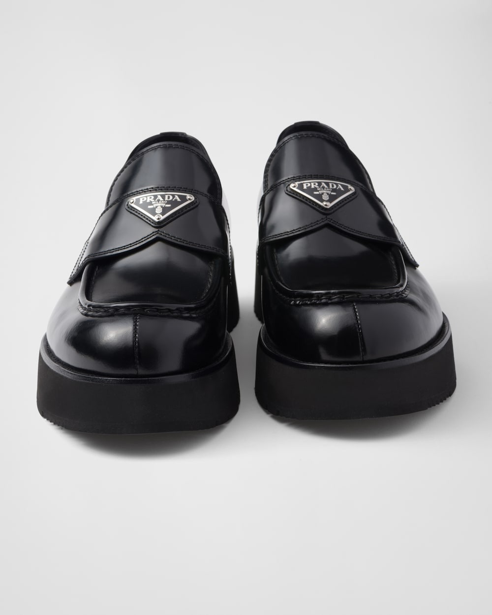 Pra*a Brushed Leather Loafers Black For Men 2DG147_055_F0002_F_X023