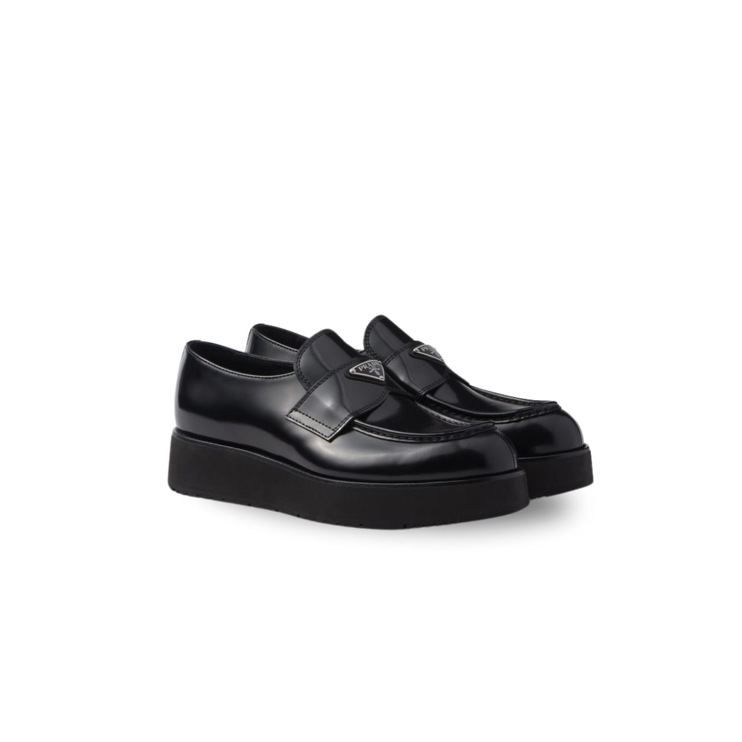Pra*a Brushed Leather Loafers Black For Men 2DG147_055_F0002_F_X023