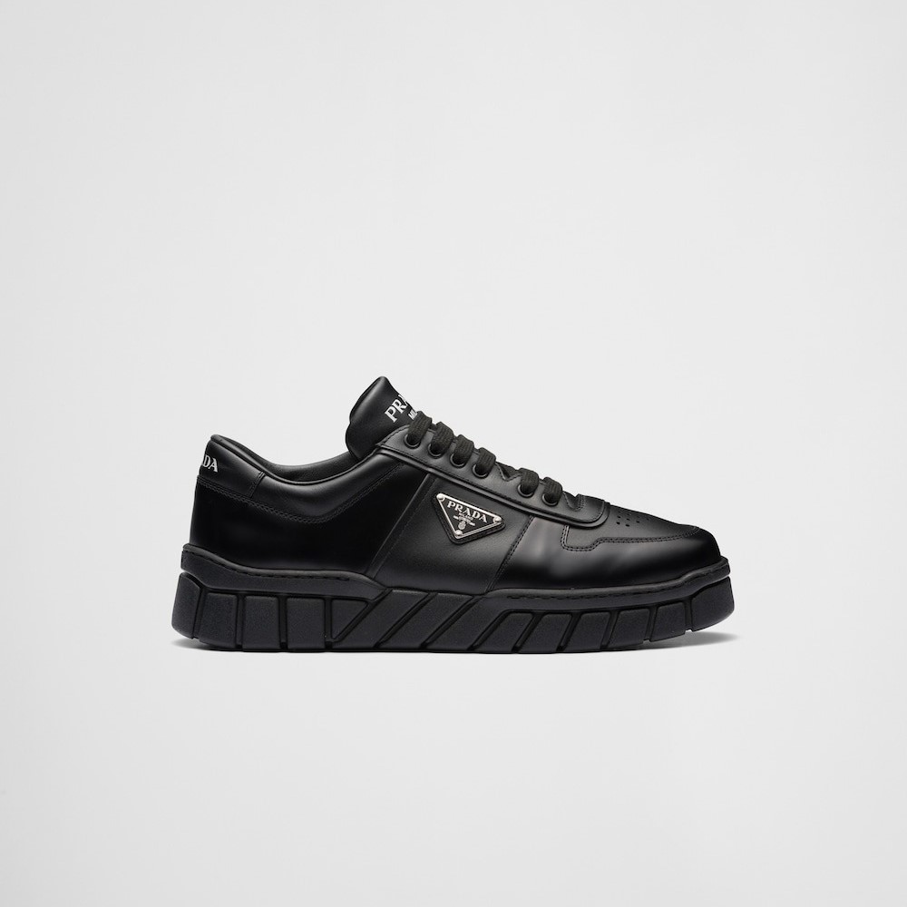 Pra*a Leather Sneakers Black For Men 2EE378_3LJ6_F0002
