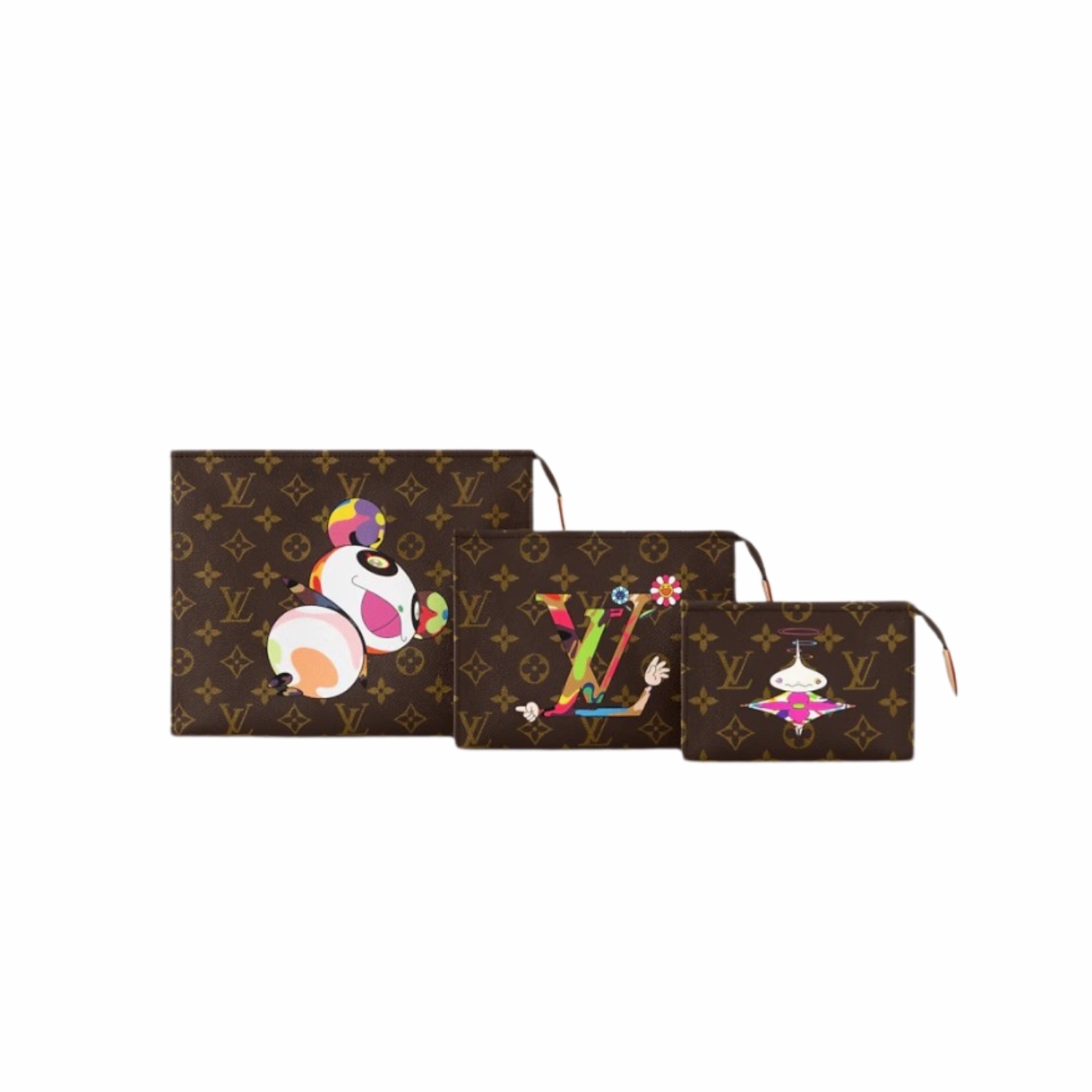 L0vis Vvtt0n LV x TM Trio Toiletry Pouch Monogram Canvas 9.8in/25cm M13762