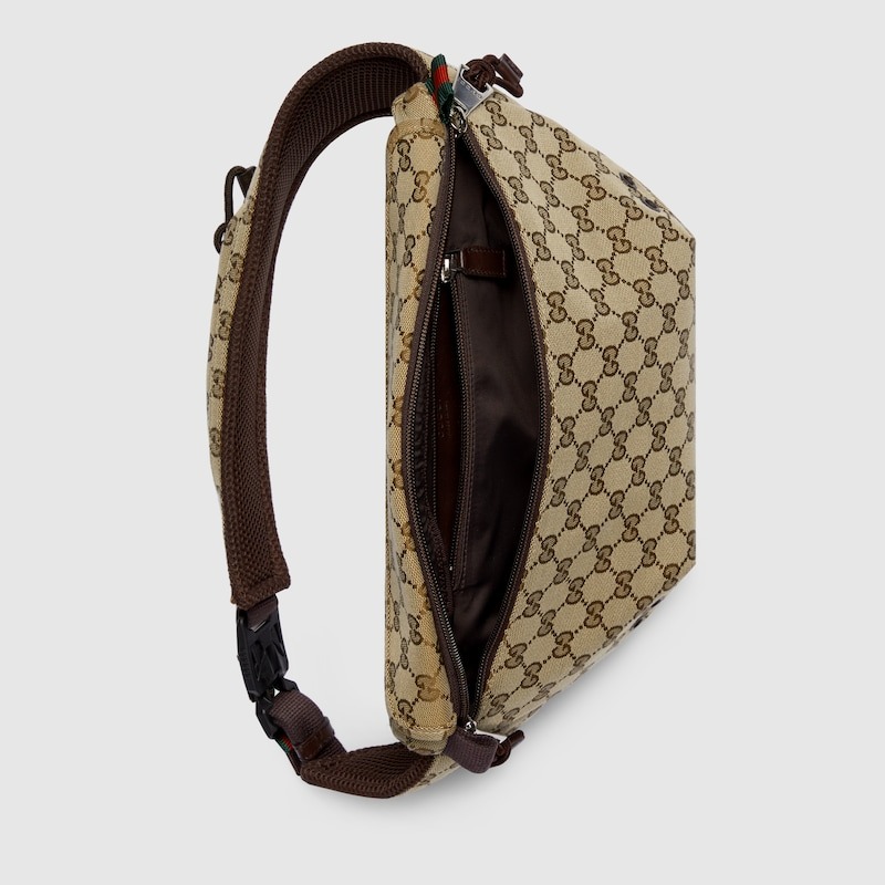 Gvc*1 Small GG Belt Bag Beige And Dark Brown For Men 12.6in/32cm 804262 FADUK 9853