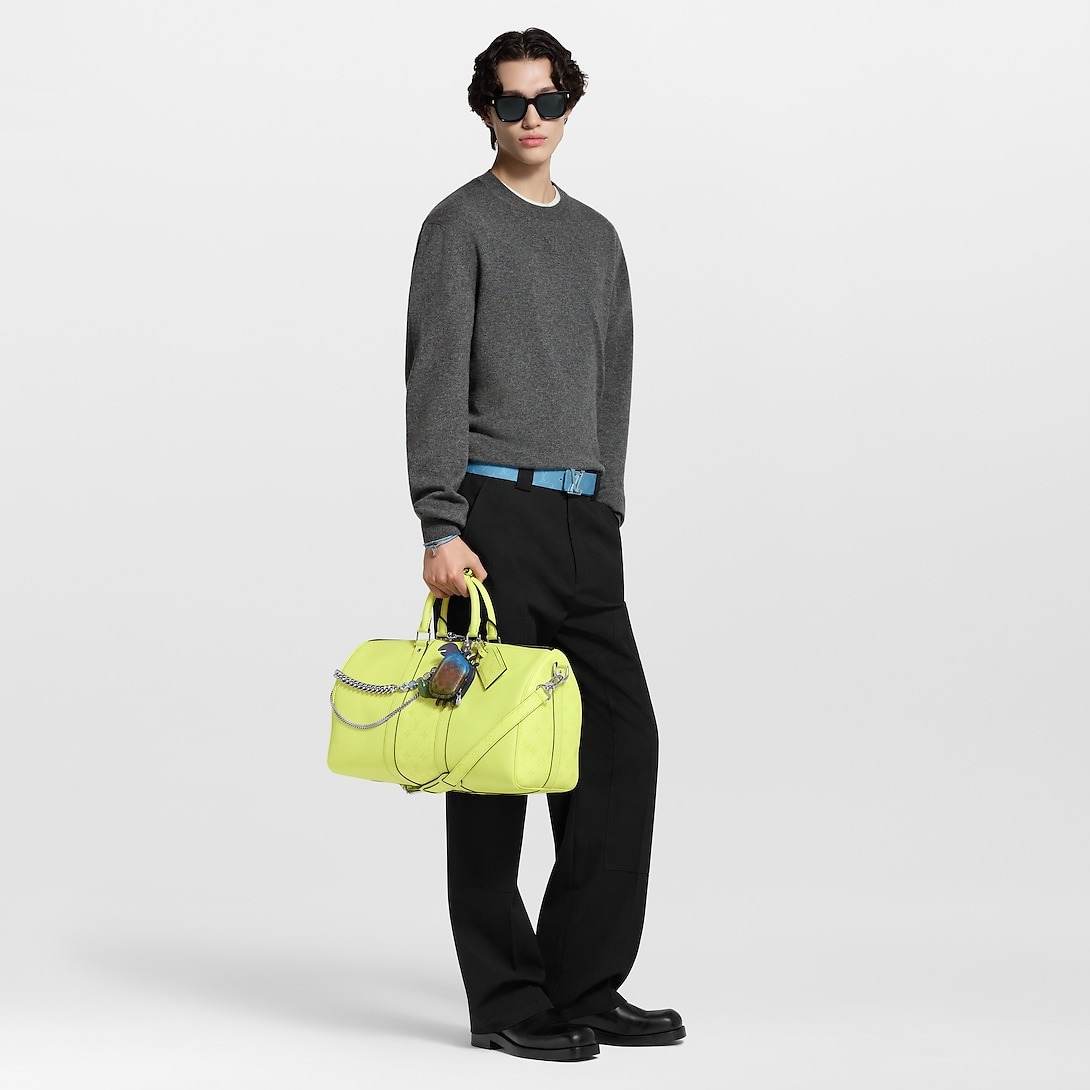 L0vis Vvtt0n Keepall Bandoulière 45 Lemon Yellow 17.7in/45cm M14124