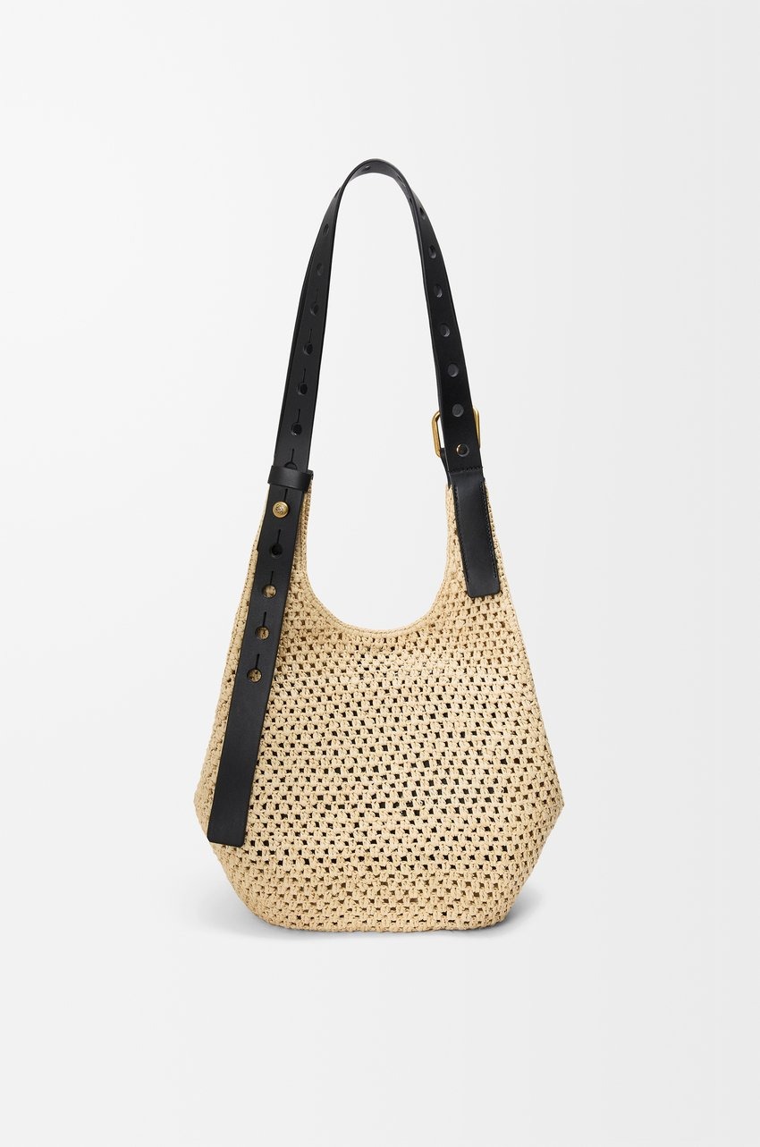 L0ew* Small Punch Hole Hobo Raffia Natural For Women 43cm/17in – A914W86X01