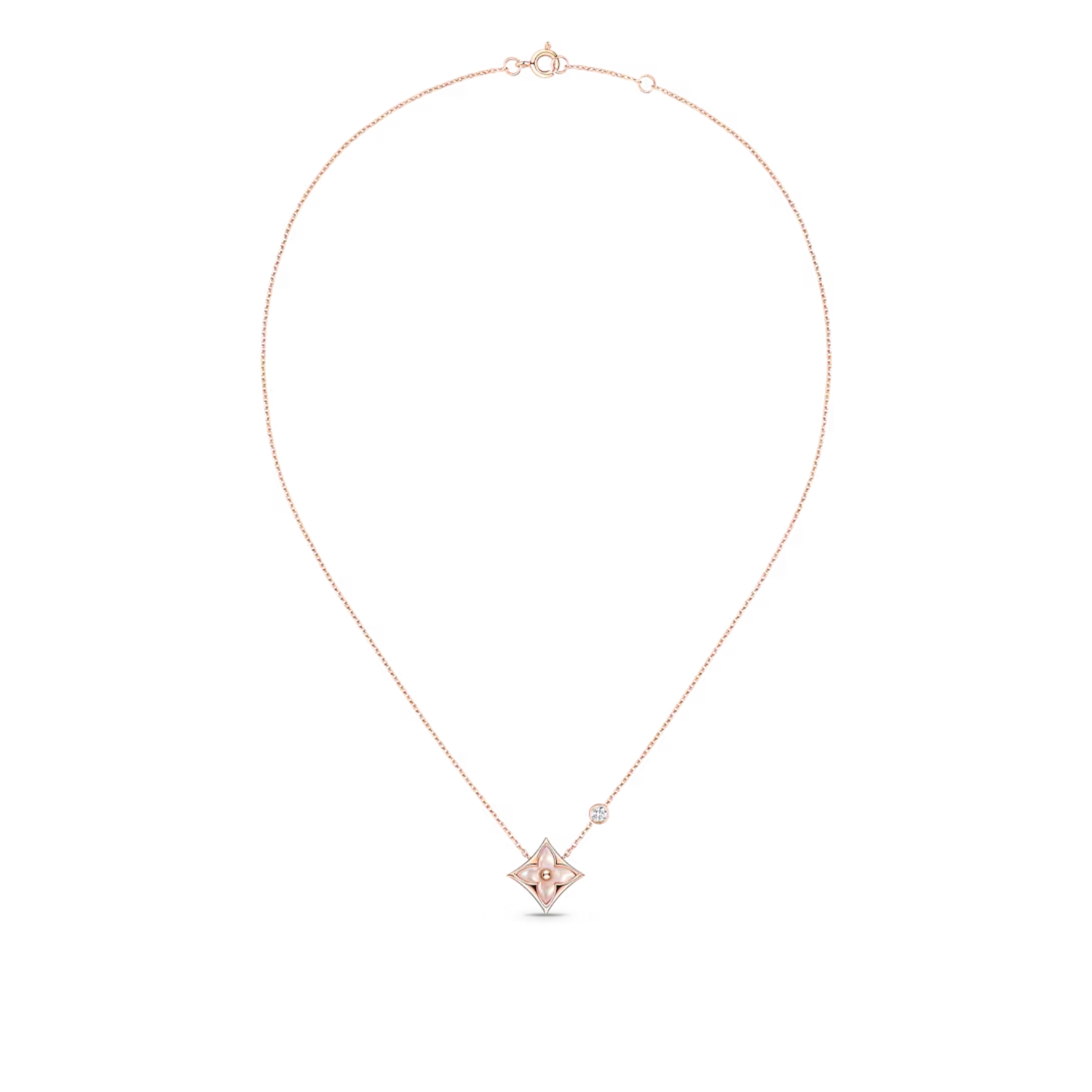 L0vis Vvtt0n Color Blossom BB Star Pendant Necklace Pink-Toned For Women Q93612