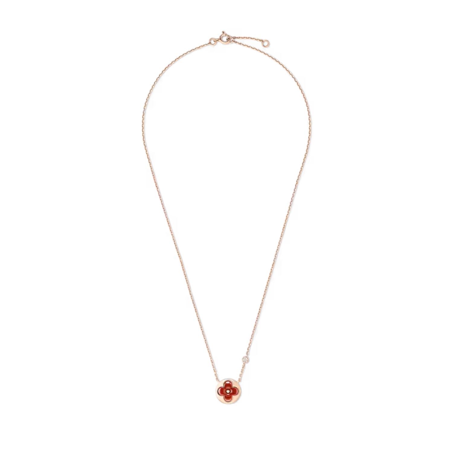 L0vis Vvtt0n Color Blossom BB Sun Pendant Necklace Pink-Toned For Women Q93826