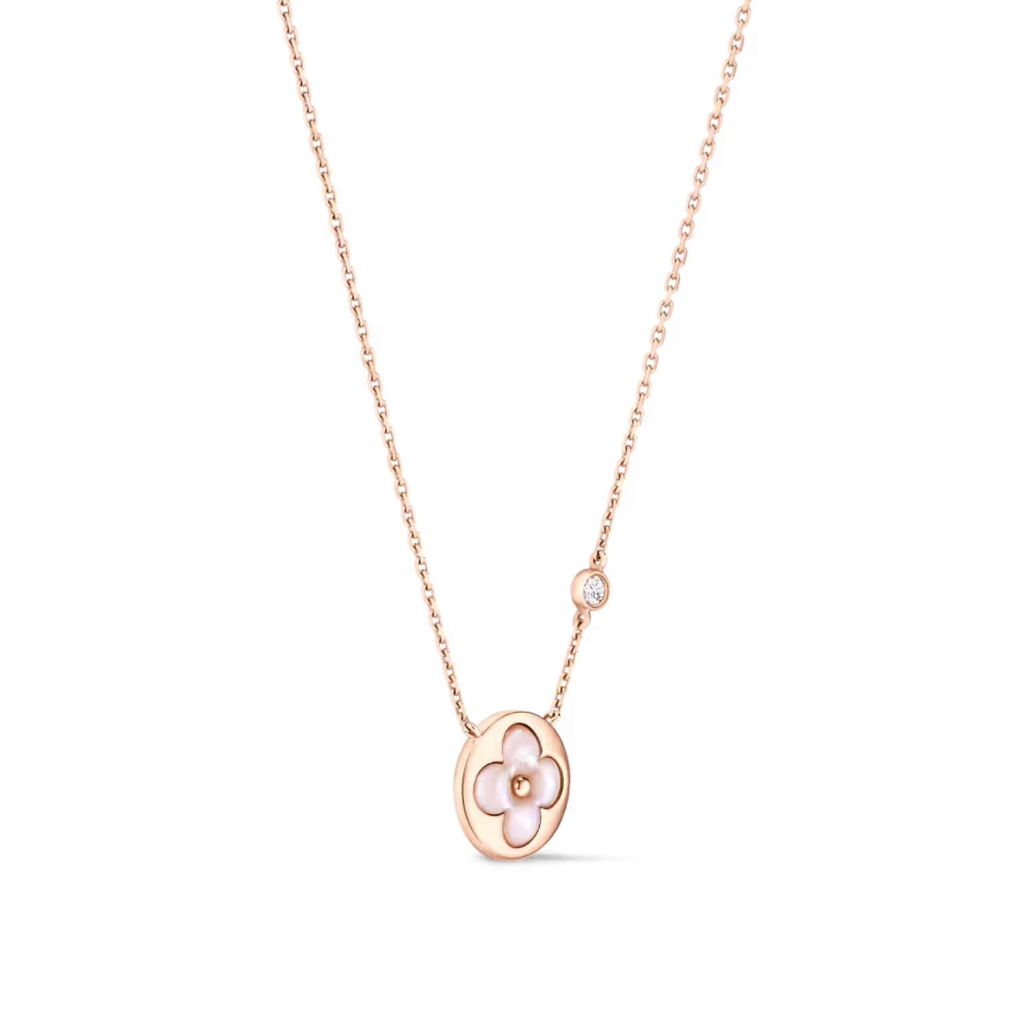 L0vis Vvtt0n Color Blossom BB Sun Pendant Necklace Pink-Toned For Women Q03789