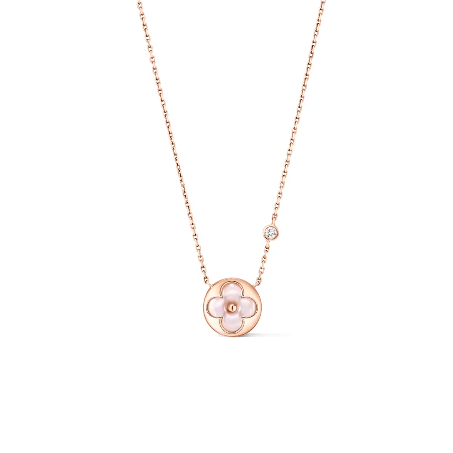 L0vis Vvtt0n Color Blossom BB Sun Pendant Necklace Pink-Toned For Women Q03789