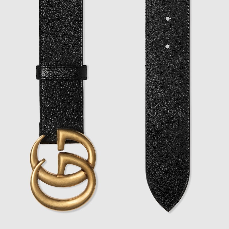 Gvc*1 GG Marmont Wide Belt 38mm Black For Men 406831 DJ20T 1000