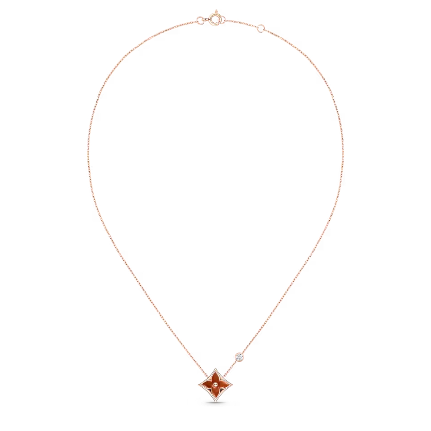 L0vis Vvtt0n Color Blossom BB Star Pendant Necklace Pink-Toned For Women Q93711