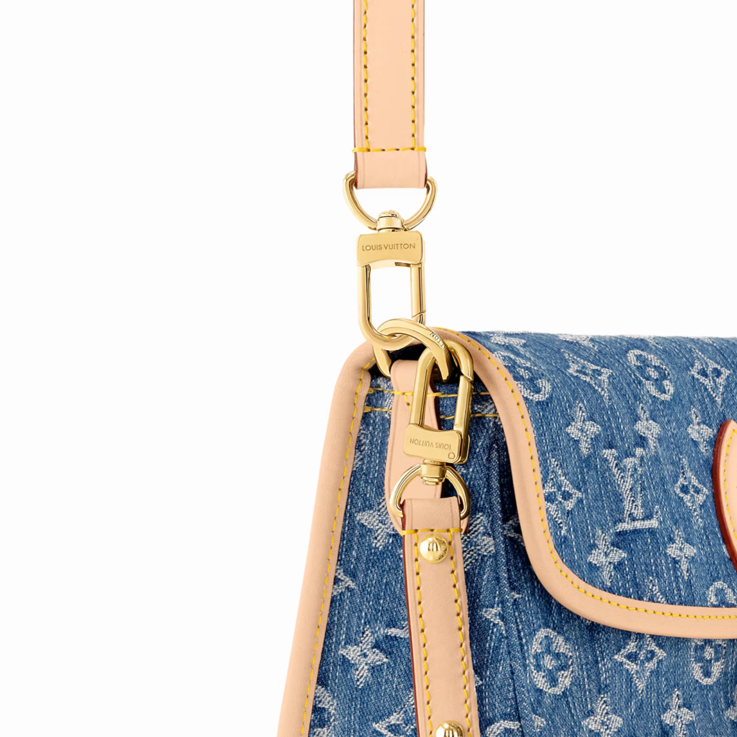 L0vis Vvtt0n Diane Handbag Denim Blue For Women 9.4in/24cm M13070