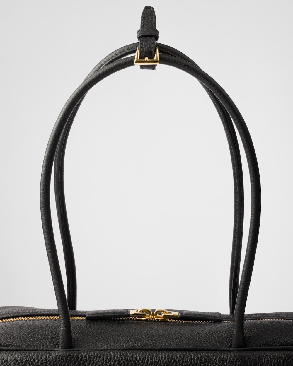 Pra*a Large Leather Top-Handle Bag Black For Men 13.4in/34cm 1BB128_2DKV_F0632_V_ONO