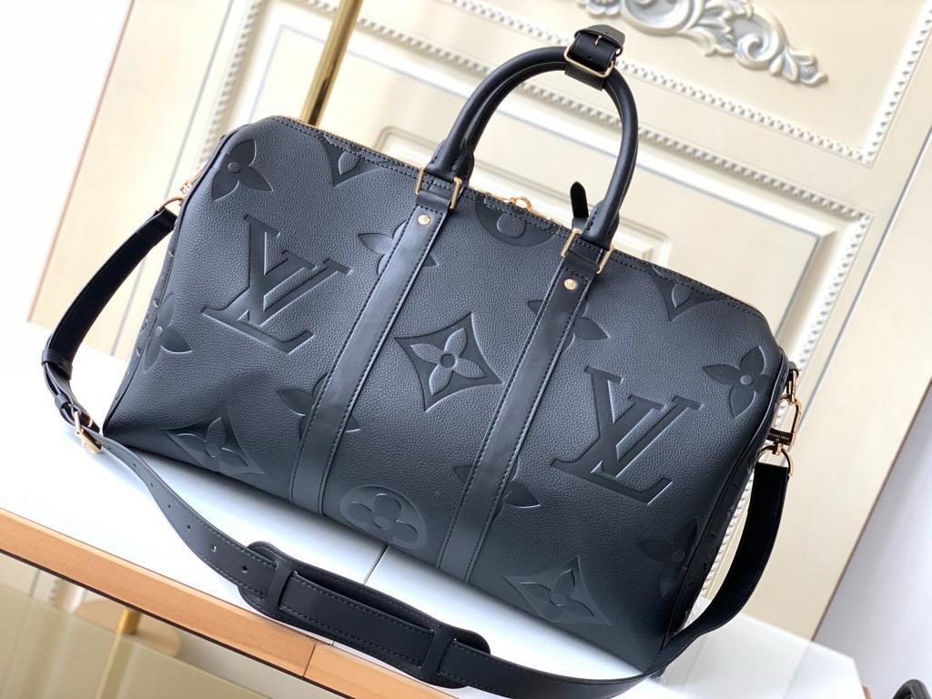 [True-to-ORIGINAL] L0vis Vvtt0n Keepall Bandoulière 45 Bag Black For Men 17,7in/45cm M45532