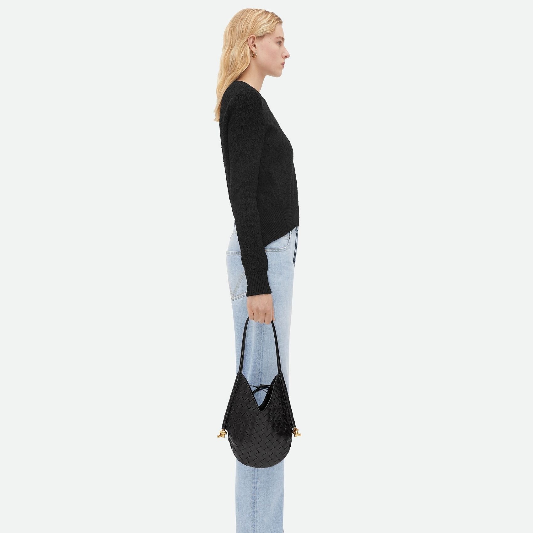 [True-to-ORIGINAL] B0tt*ga Ven*ta Small Solstice Black For Women 26cm/10.2in 740898VCPP11019