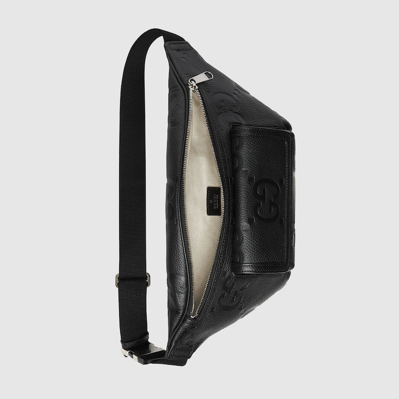 [True-to-ORIGINAL] Gvc*1 GG Jumbo Large Belt Bag Black For Men 26cm/10.2in ‎645093 AABY7 1000