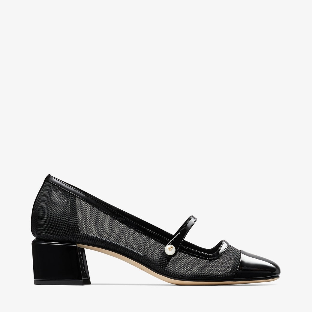 J1m*y Ch00 Elisa 45 Mesh Pumps Black For Women ELISA45TNX