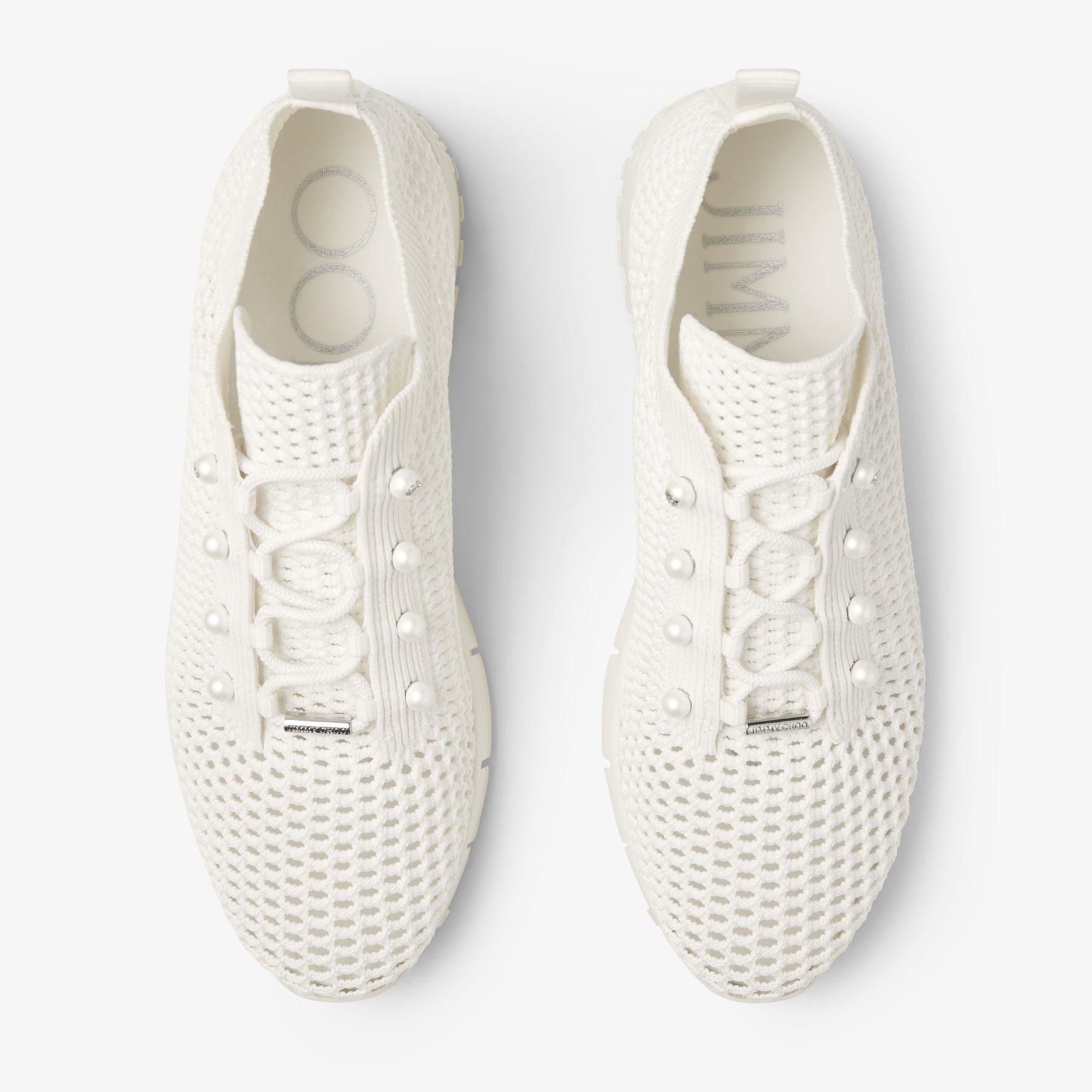 J1m*y Ch00 Veles Crochet Knit Low-Top Trainers Latte For Women VELESPBT