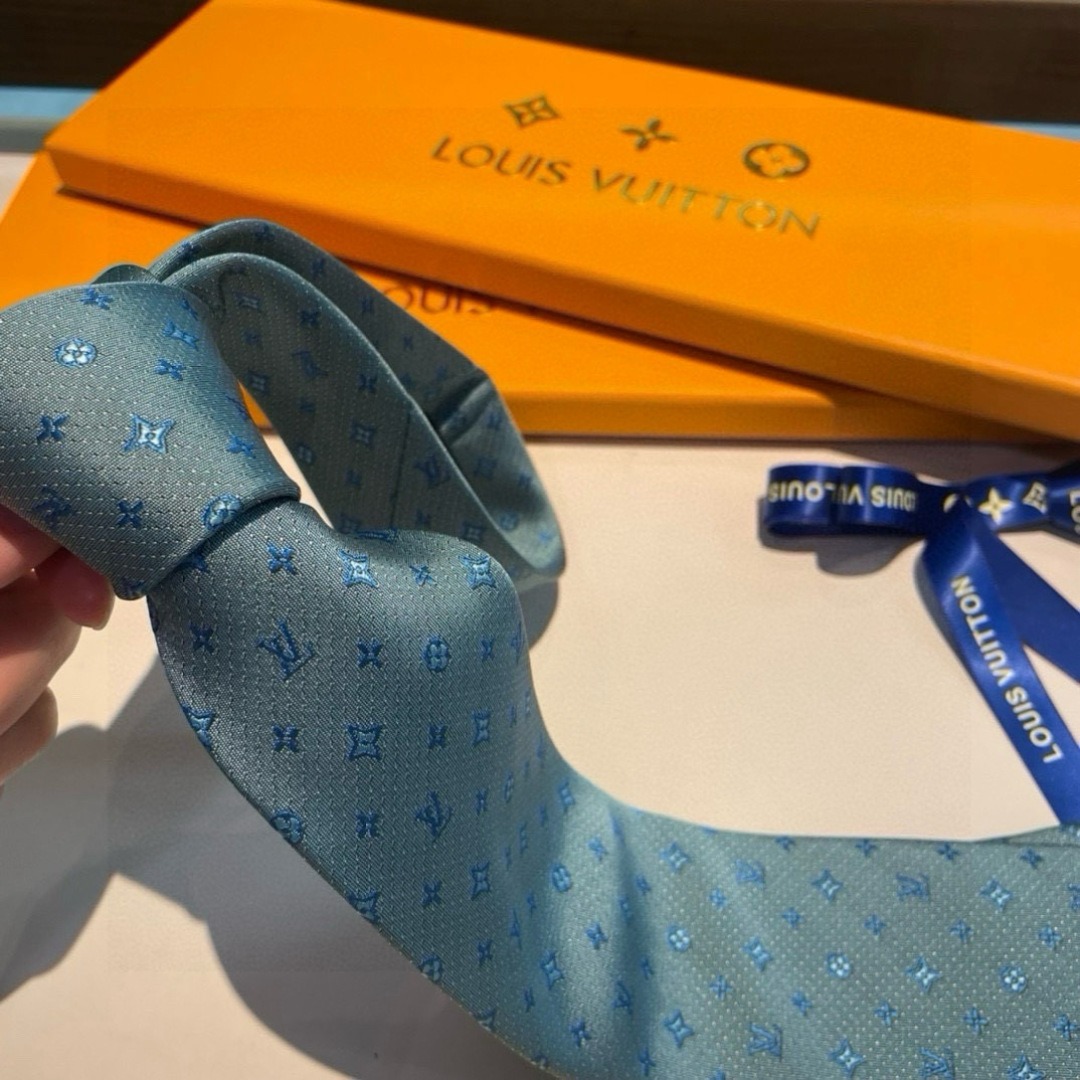L0vis Vvtt0n Signature Monogram Silk Tie Mint For Men