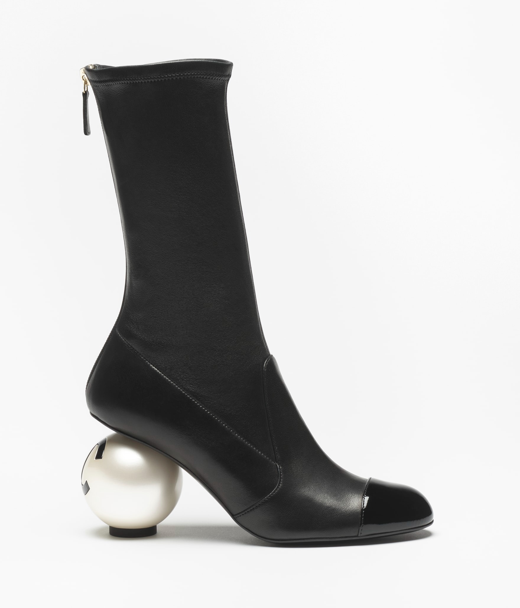Ch**el Mid-Calf Boots Black For Women G46776-B22203-94305