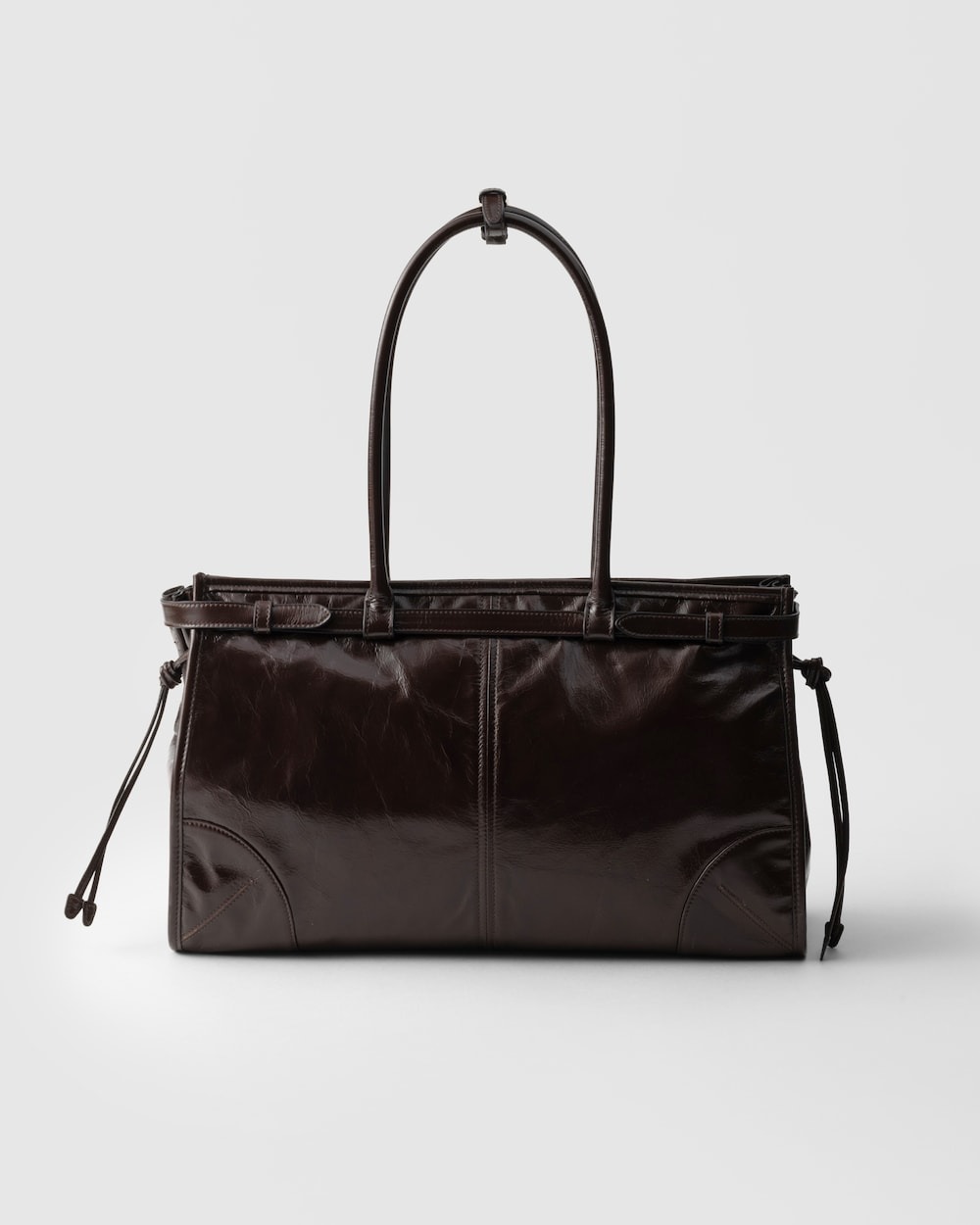 Pra*a Bonnie Large Handbag Bag Dark Brown 38cm/15in – 1BA433_2CYR_F01D6_V_MOO
