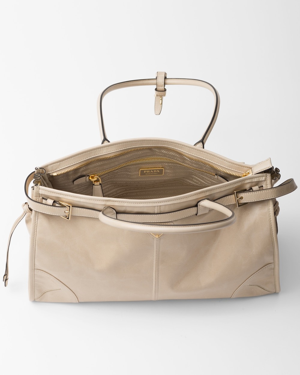 Pra*a Bonnie Large Handbag Bag Travertine 38cm/15in – 1BA433_2CYR_F03MV_V_MOO