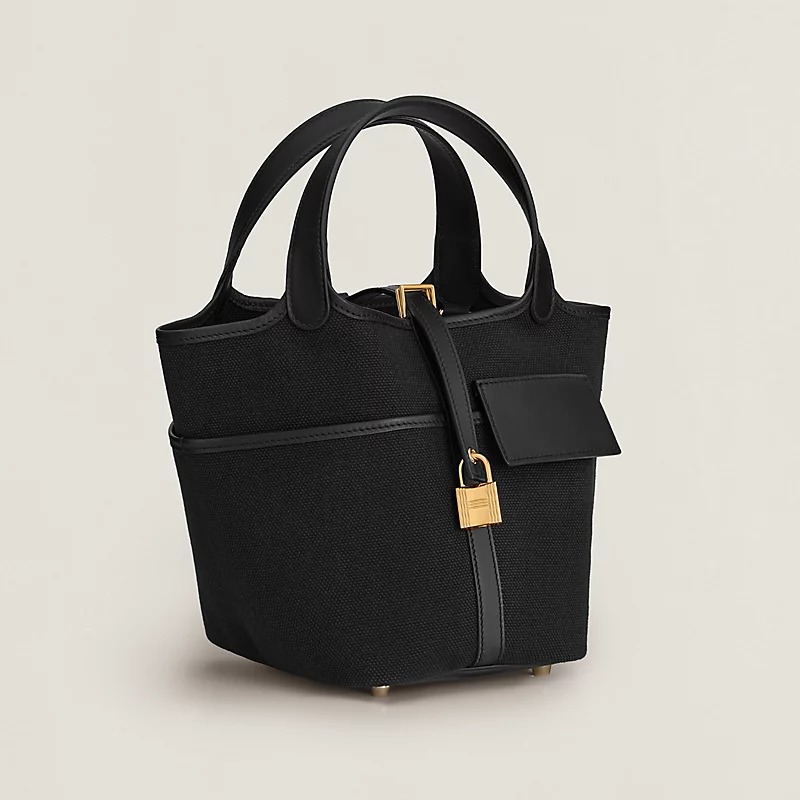 [True-to-ORIGINAL] H**me5 Picotin Lock 18 Pocket Bag Noir For Women 7.1in/18cm H083189CCAA