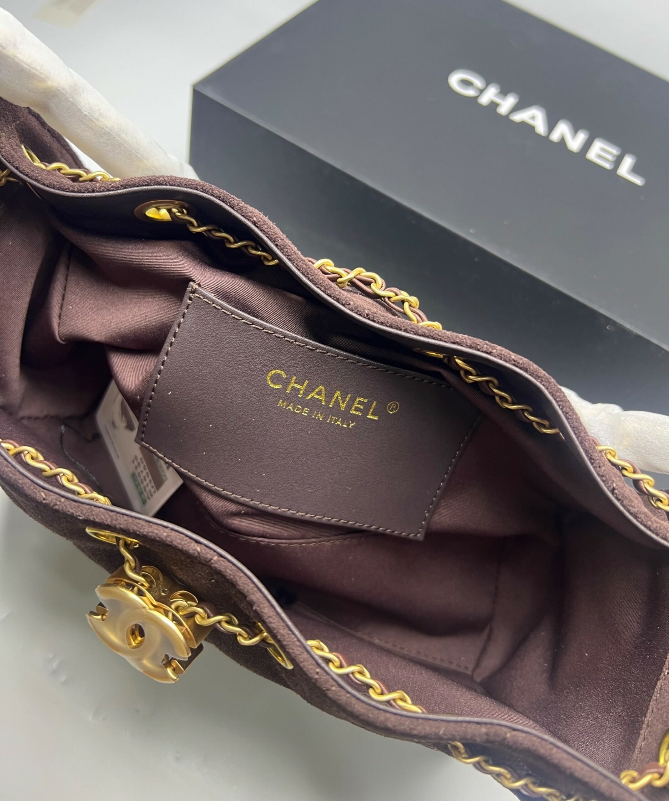 Ch**el 25 Mini Handbag Dark Brown For Women 8.7in/22cm‎ AS5631-B18799-U3950