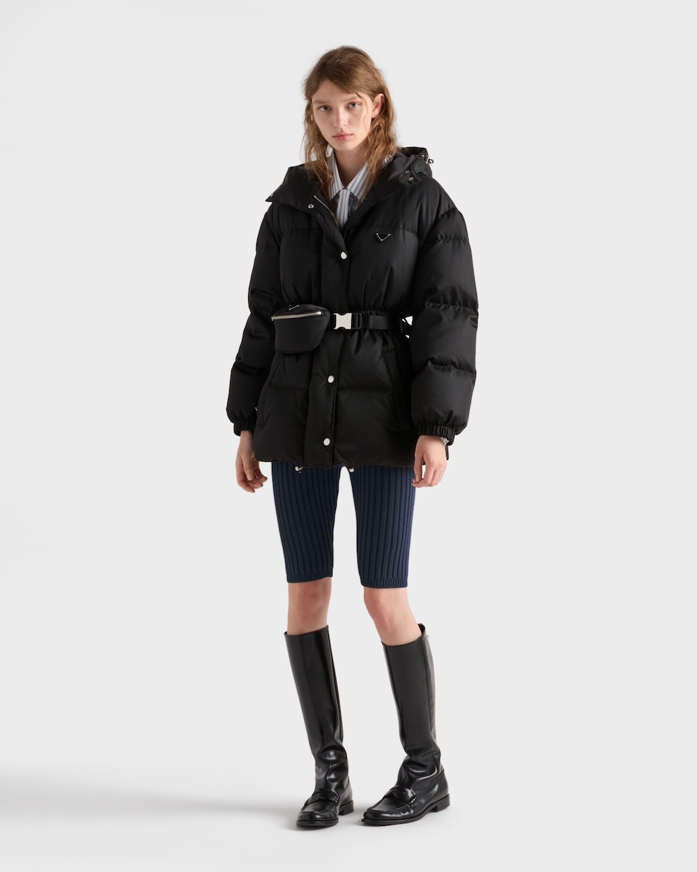 Pra*a Re-Nylon Down Jacket Black For Women – 29X966_1WQ8_F0002_S_OOO