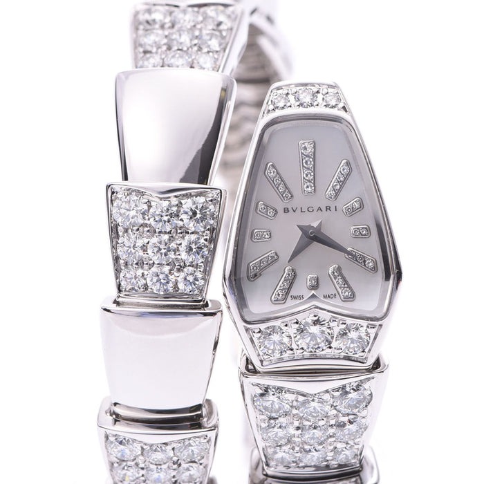 Bv1g*ai Serpenti Jewelry Watch Silver Toned White Dial 26mm For Women 101787