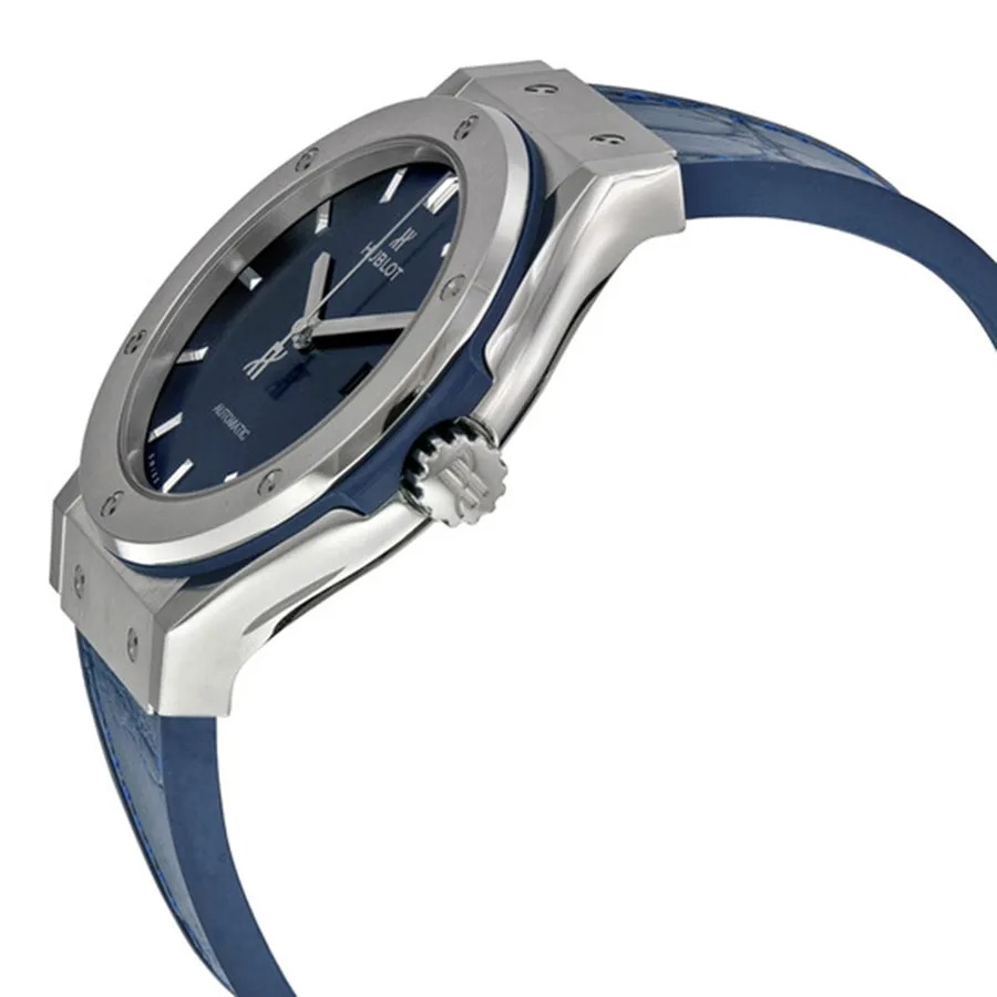 Hublot Classic Fusion Watch Automatic Silver Toned Blue Sunray Dial 42mm For Men 542.NX.7170.LR