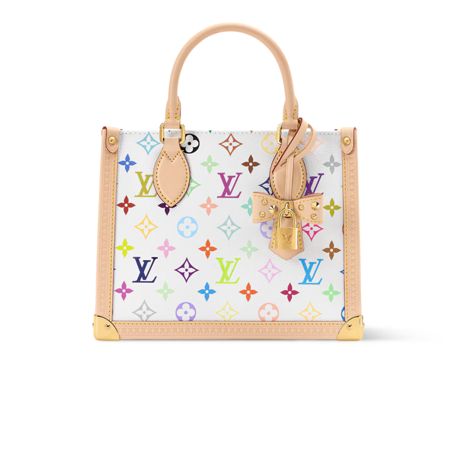 L0vis Vvtt0n LV x TM Onthego PM Tote Bag 9.8in/ 25cm Multicolored Gold Hardware For Women M27580